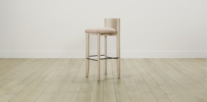 The Delancey with Brushed Nickel - Performance Velvet Dusty Rose Bar and Counter Stool