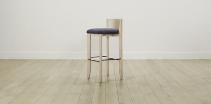 The Delancey with Brushed Brass - Performance Velvet Flannel Bar and Counter Stool