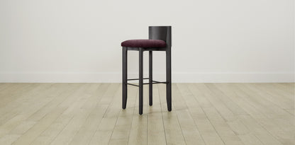 The Delancey with Brushed Nickel - Performance Velvet Merlot Bar and Counter Stool