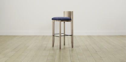 The Delancey with Brushed Brass - Performance Velvet Midnight Bar and Counter Stool