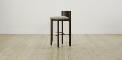 The Delancey with Brushed Nickel - Performance Velvet Taupe Bar and Counter Stool