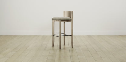 The Delancey with Brushed Nickel - Performance Velvet Taupe Bar and Counter Stool