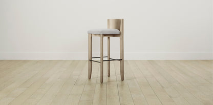 The Delancey with Brushed Brass - Performance Woven Chenille Steel Bar and Counter Stool