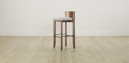 The Delancey with Brushed Brass - Performance Woven Chenille Steel Bar and Counter Stool