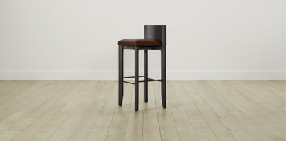 The Delancey with Brushed Brass - Tuscan Leather Bourbon Bar and Counter Stool