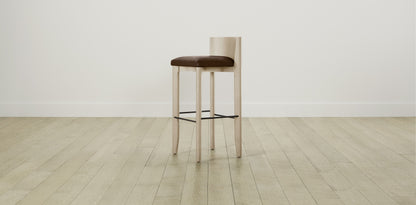 The Delancey with Brushed Brass - Tuscan Leather Bourbon Bar and Counter Stool