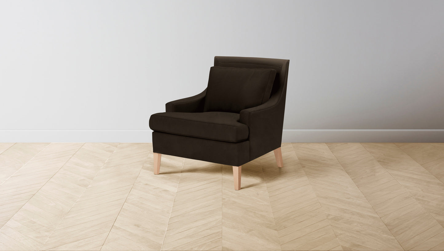 The Downing  - Nubuck Leather Espresso Chair