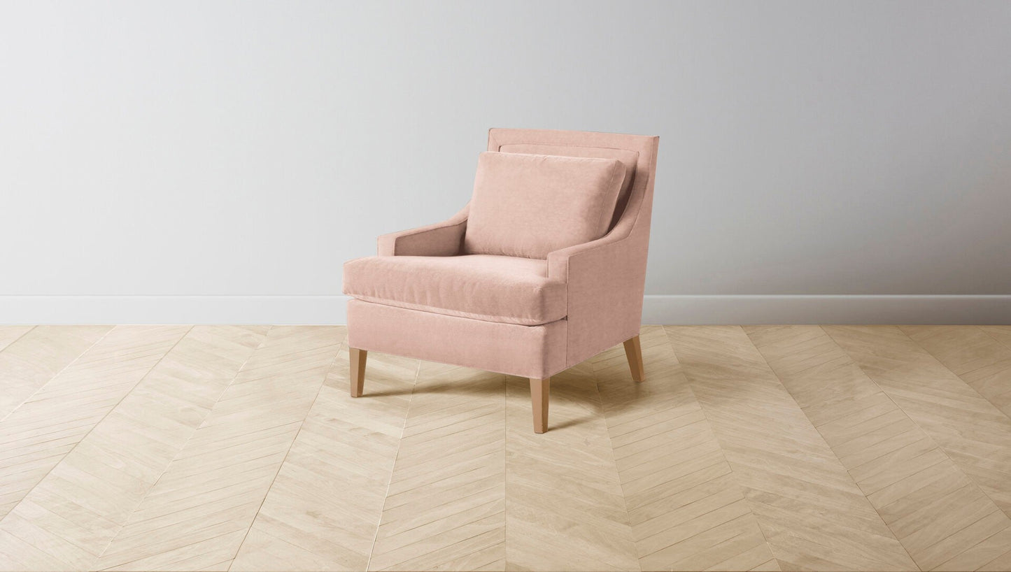 The Downing  - Performance Velvet Dusty Rose Chair