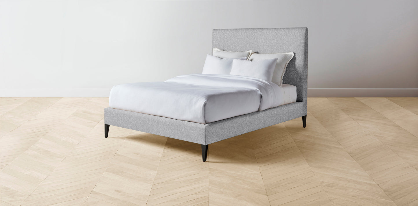 The Essex  - Italian Bouclé Waterfall Bed - 50" Headboard - Upholstered on reverse