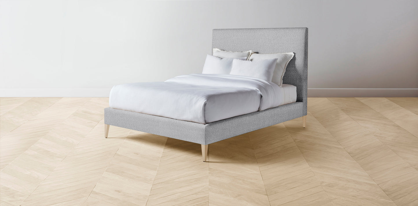 The Essex  - Italian Bouclé Waterfall Bed - 60" Headboard - Upholstered on reverse