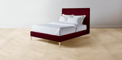 The Essex  - Mohair Crimson Bed - 56" Headboard - Upholstered on reverse