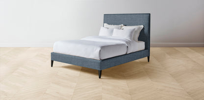 The Essex  - Performance Stonewashed Linen Chambray Bed - 56" Headboard - Muslin on reverse