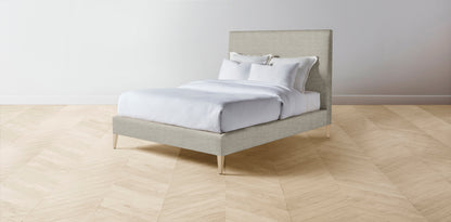 The Essex  - Performance Stonewashed Linen Dew Bed - 56" Headboard - Muslin on reverse