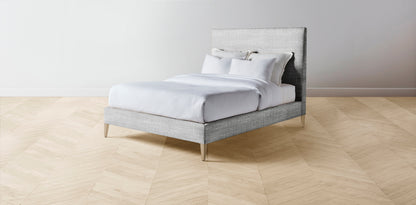 The Essex  - Performance Textured Tweed Alpine Bed - 50" Headboard - Upholstered on reverse