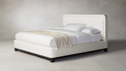 The Kent  - Italian Bouclé White Bed - 47" Headboard