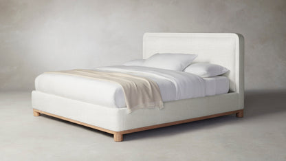 The Kent  - Italian Bouclé White Bed - 47" Headboard