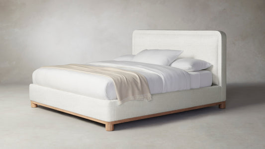 The Kent  - Italian Bouclé White Bed - 47" Headboard