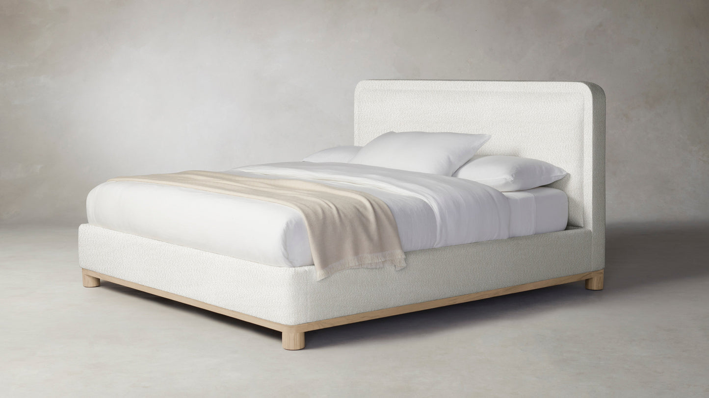 The Kent  - Italian Bouclé White Bed - 41" Headboard