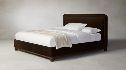 The Kent  - Mohair Chocolate Bed - 47" Headboard