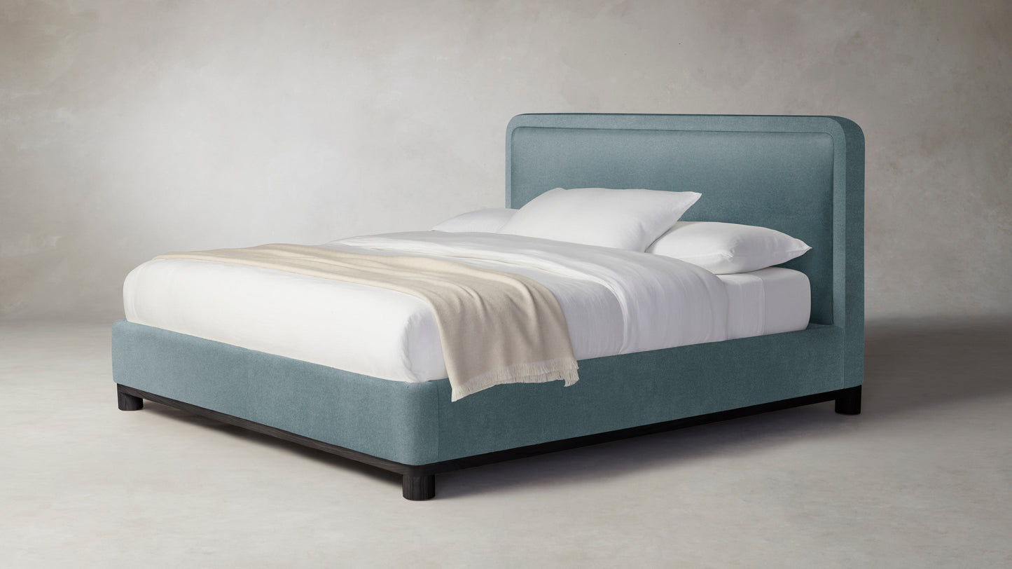 The Kent  - Mohair Slate Blue Bed - 47" Headboard