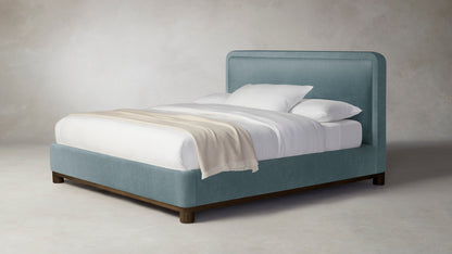 The Kent  - Mohair Slate Blue Bed - 53" Headboard