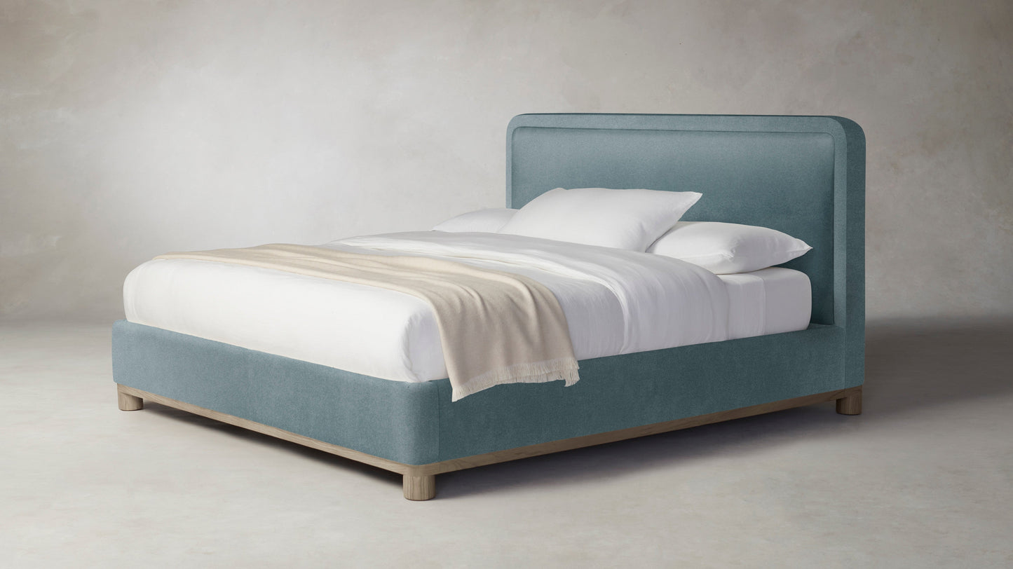 The Kent  - Mohair Slate Blue Bed - 47" Headboard