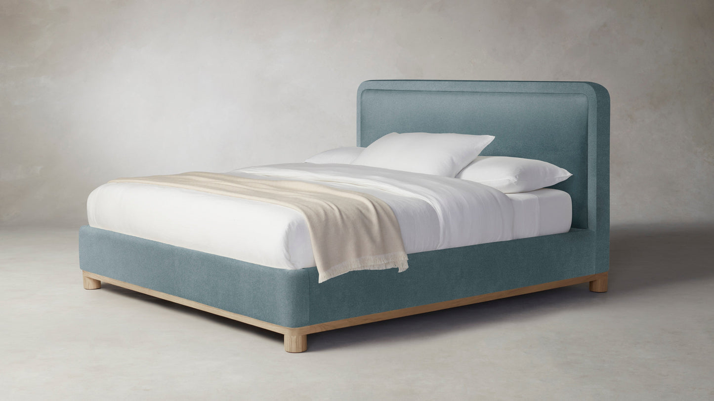 The Kent  - Mohair Slate Blue Bed - 53" Headboard