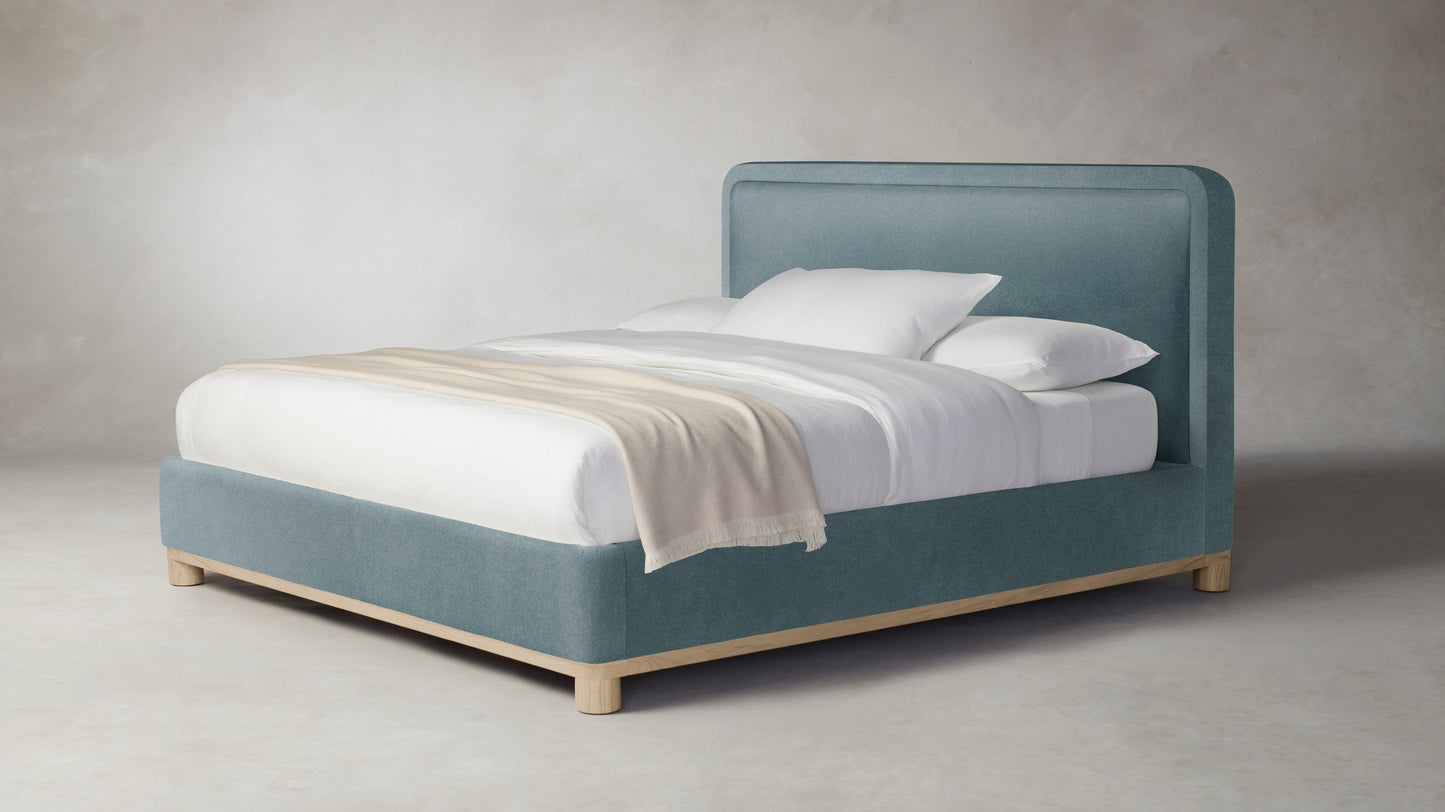 The Kent  - Mohair Slate Blue Bed - 47" Headboard