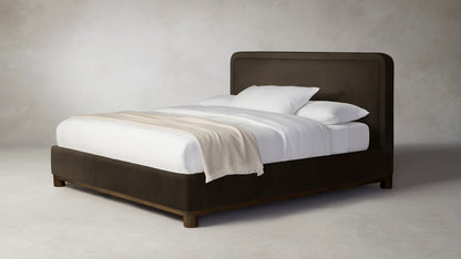 The Kent  - Nubuck Leather Espresso Bed - 53" Headboard