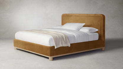 The Kent  - Nubuck Leather Saddle Bed - 53" Headboard