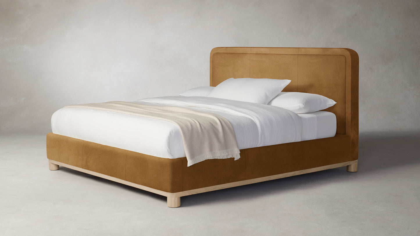 The Kent  - Nubuck Leather Saddle Bed - 41" Headboard