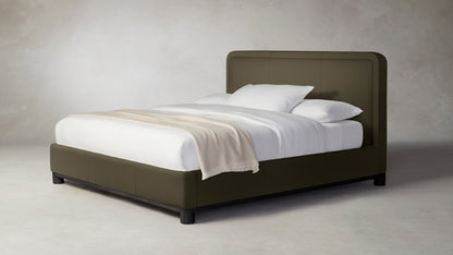 The Kent  - Pebbled Leather Truffle Bed - 47" Headboard