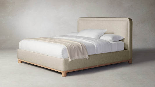 The Kent  - Performance Stonewashed Linen Clamshell Bed - 41" Headboard