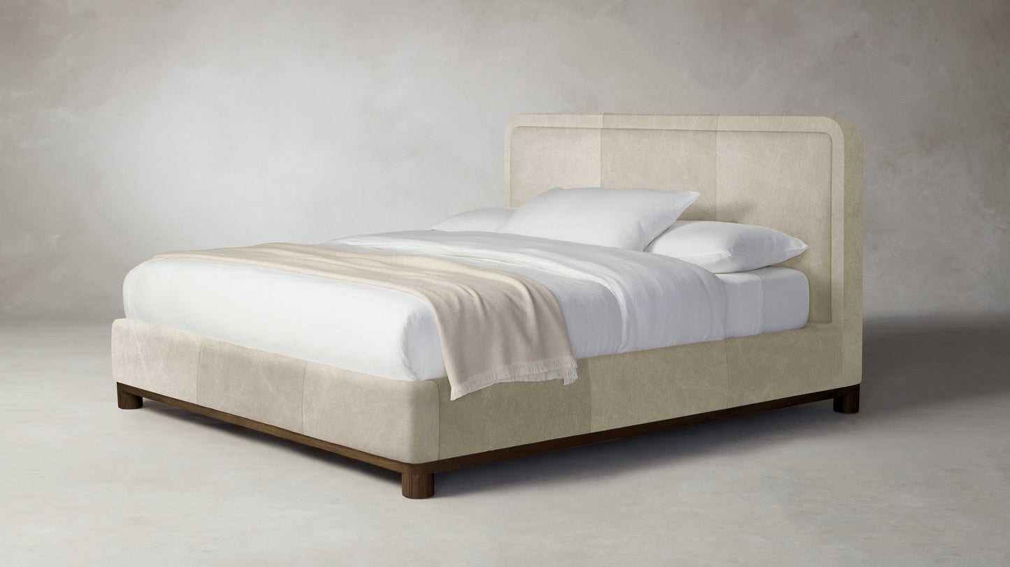 The Kent  - Tuscan Leather Bisque Bed - 47" Headboard