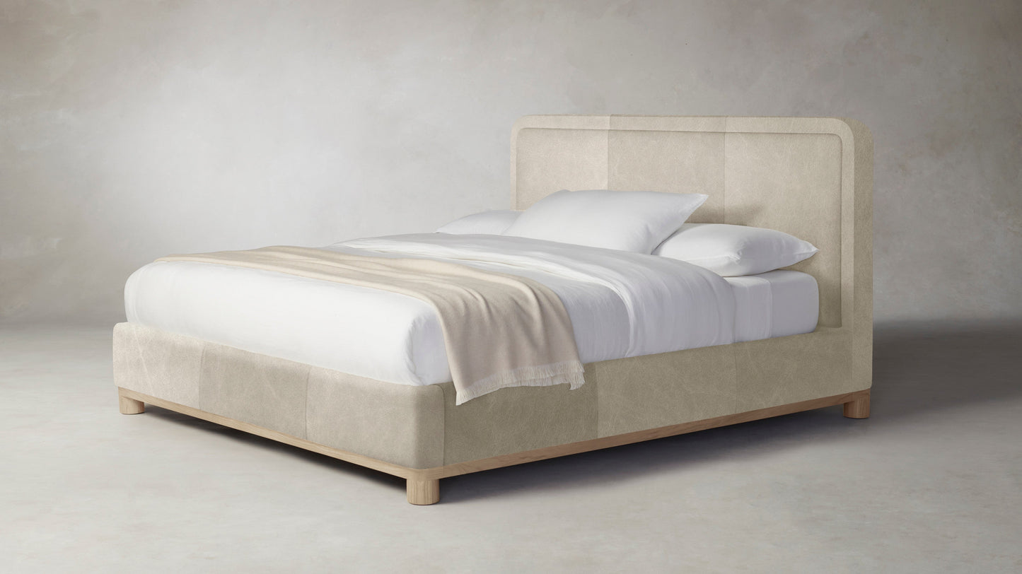 The Kent  - Tuscan Leather Bisque Bed - 47" Headboard