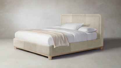 The Kent  - Tuscan Leather Bisque Bed - 47" Headboard