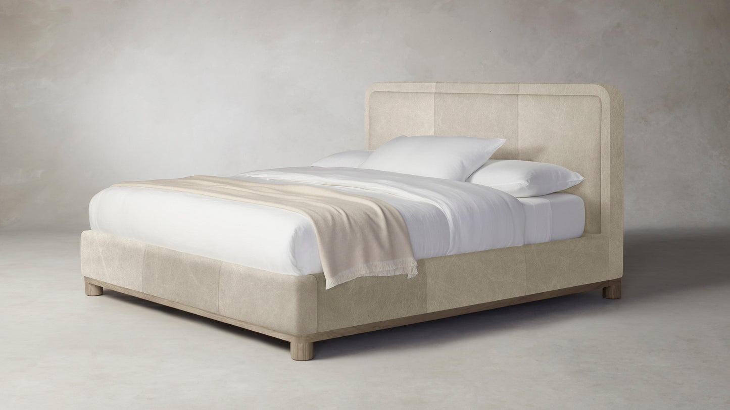 The Kent  - Tuscan Leather Bisque Bed - 41" Headboard