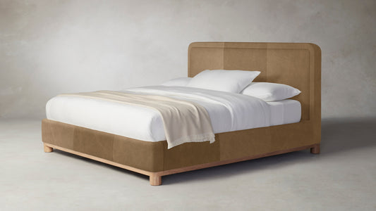 The Kent  - Tuscan Leather Camel Bed - 47" Headboard