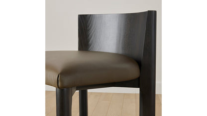 The Delancey with Onyx - Pebbled Leather Truffle Bar and Counter Stool