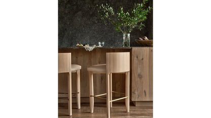 The Delancey with Onyx - Pebbled Leather Truffle Bar and Counter Stool