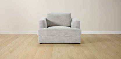 The Varick  - Performance Textured Tweed Dove Chair and a Half