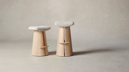 The Weston  - Italian Bouclé Fossil Bar and Counter Stool