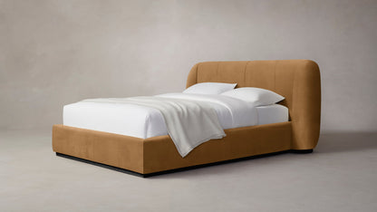 The Smith  - Nubuck Leather Saddle Bed - 42" Headboard