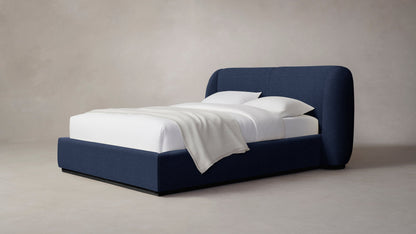 The Smith  - Performance Chevron Indigo Bed - 42" Headboard