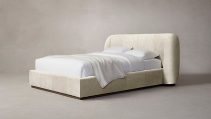 The Smith  - Tuscan Leather Bisque Bed - 42" Headboard