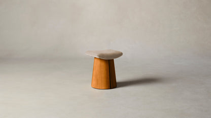 The Weston  - Mohair Almond Accent Stool