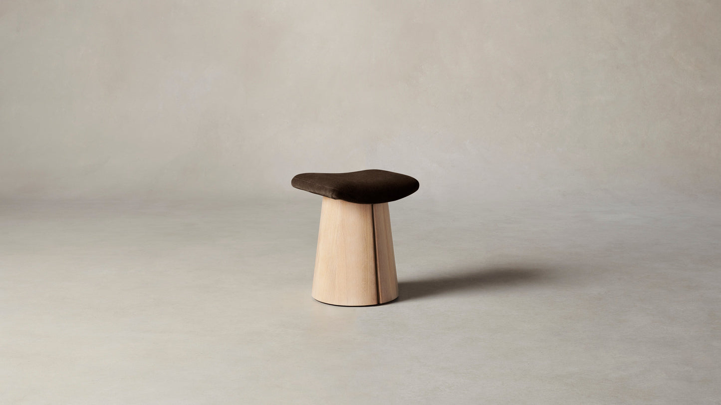 The Weston  - Mohair Chocolate Accent Stool