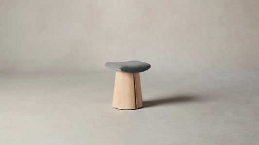 The Weston  - Mohair Fog Accent Stool