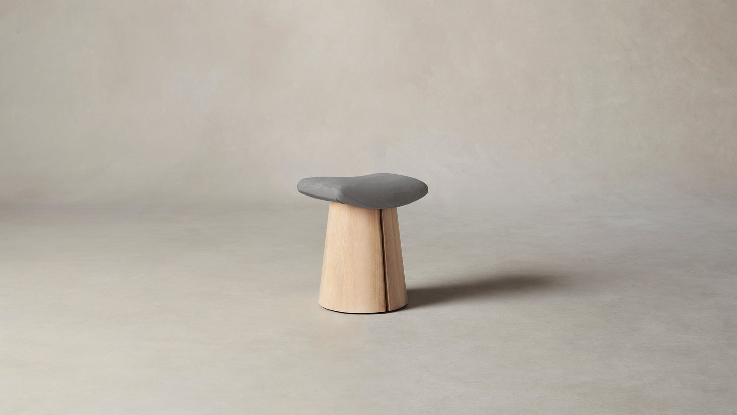 The Weston  - Nubuck Leather Asphalt Accent Stool