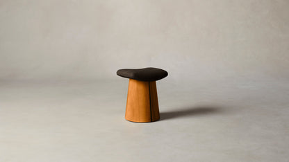 The Weston  - Nubuck Leather Espresso Accent Stool